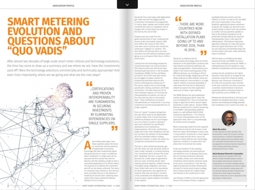 Smart metering evolution and questions about “quo vadis” by Renesas – Smart Energy International